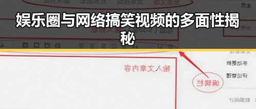 娱乐圈与网络搞笑视频的多面性揭秘